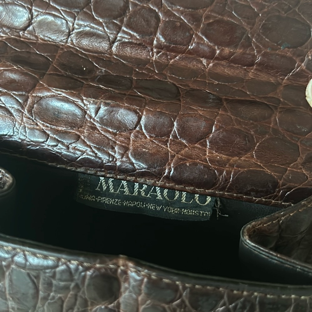 🔥HP🔥True VTG Maraolo small Alligator Crossbody Bag, brown, Italy - Picture 7 of 17